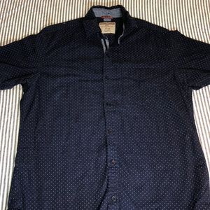 Navy button up shirt